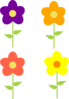 Spring Flowers Multi Colors Clip Art